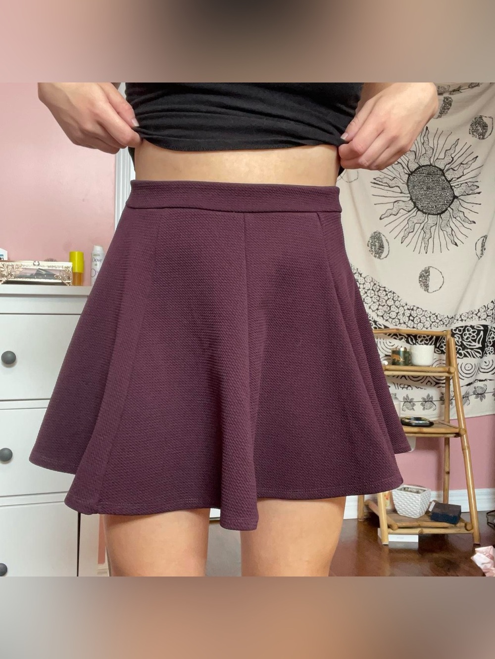 GAP Plum Circle Skater Mini Skirt